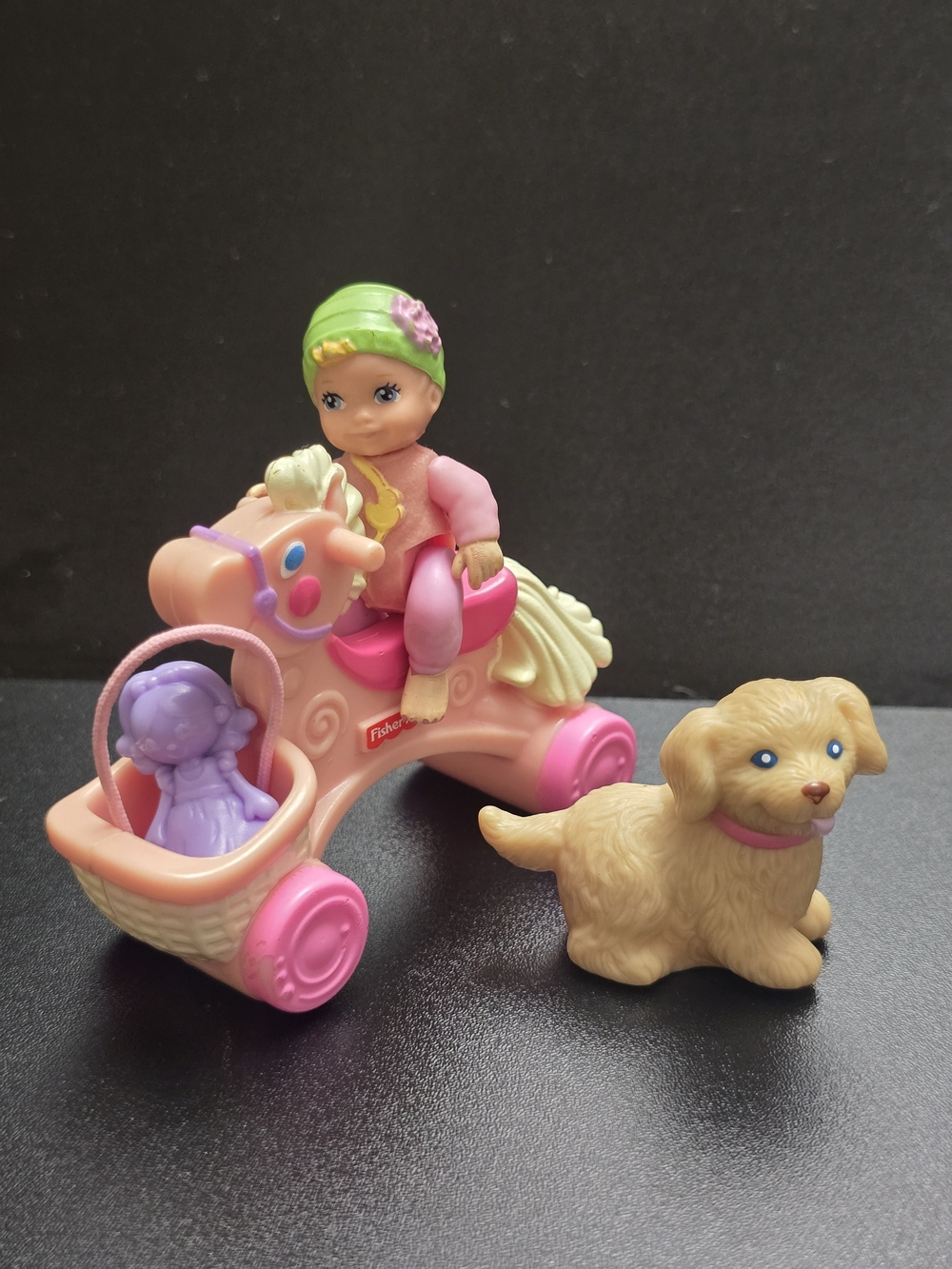 Fisher-Price Loving Family Toddler Pony Ride-On Doll Puppy Toy Lot Vintage
